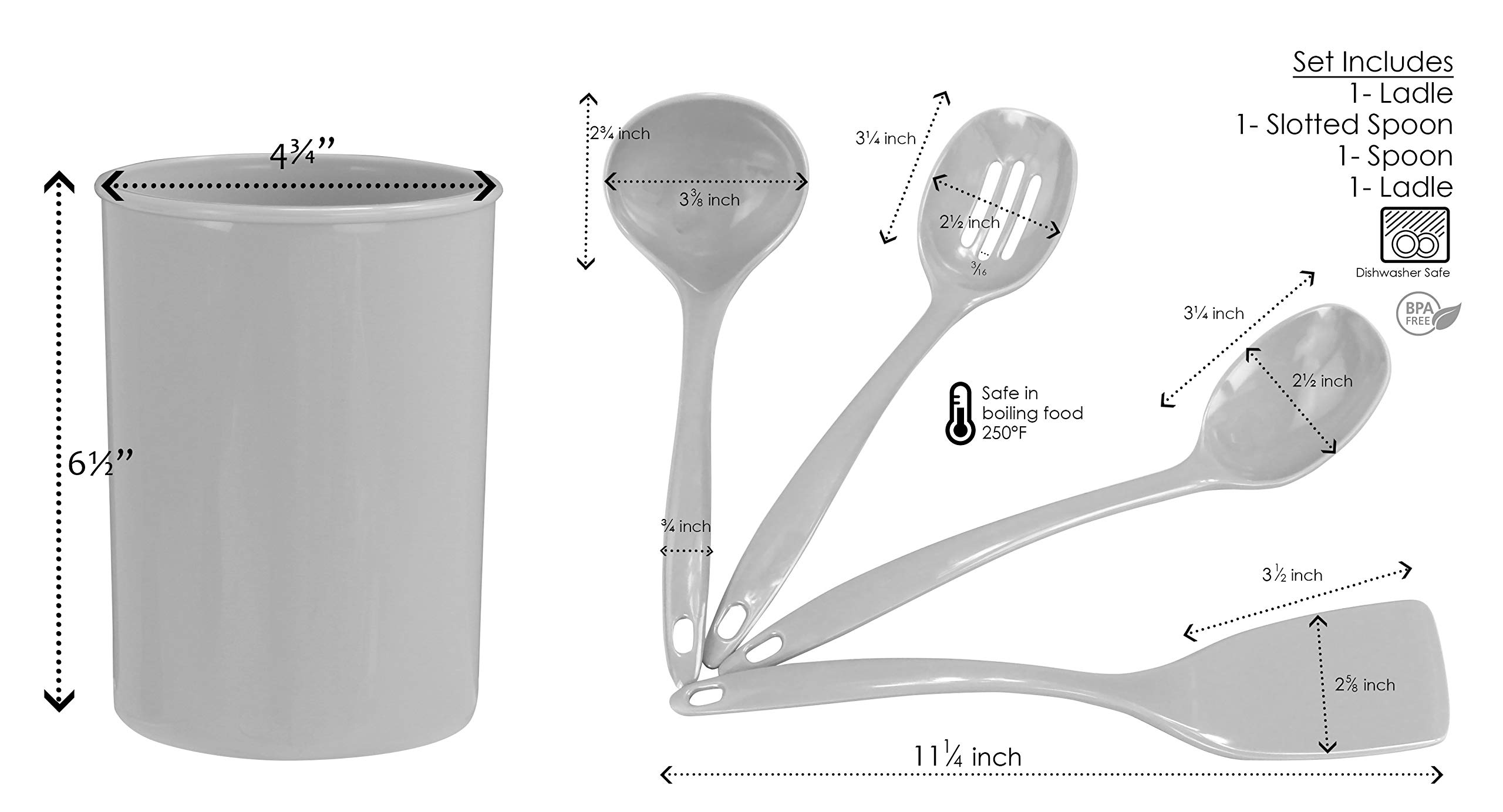 Reston Lloyd 82992 5-Piece Calypso Basics Utensil Holder Set, Seafoam