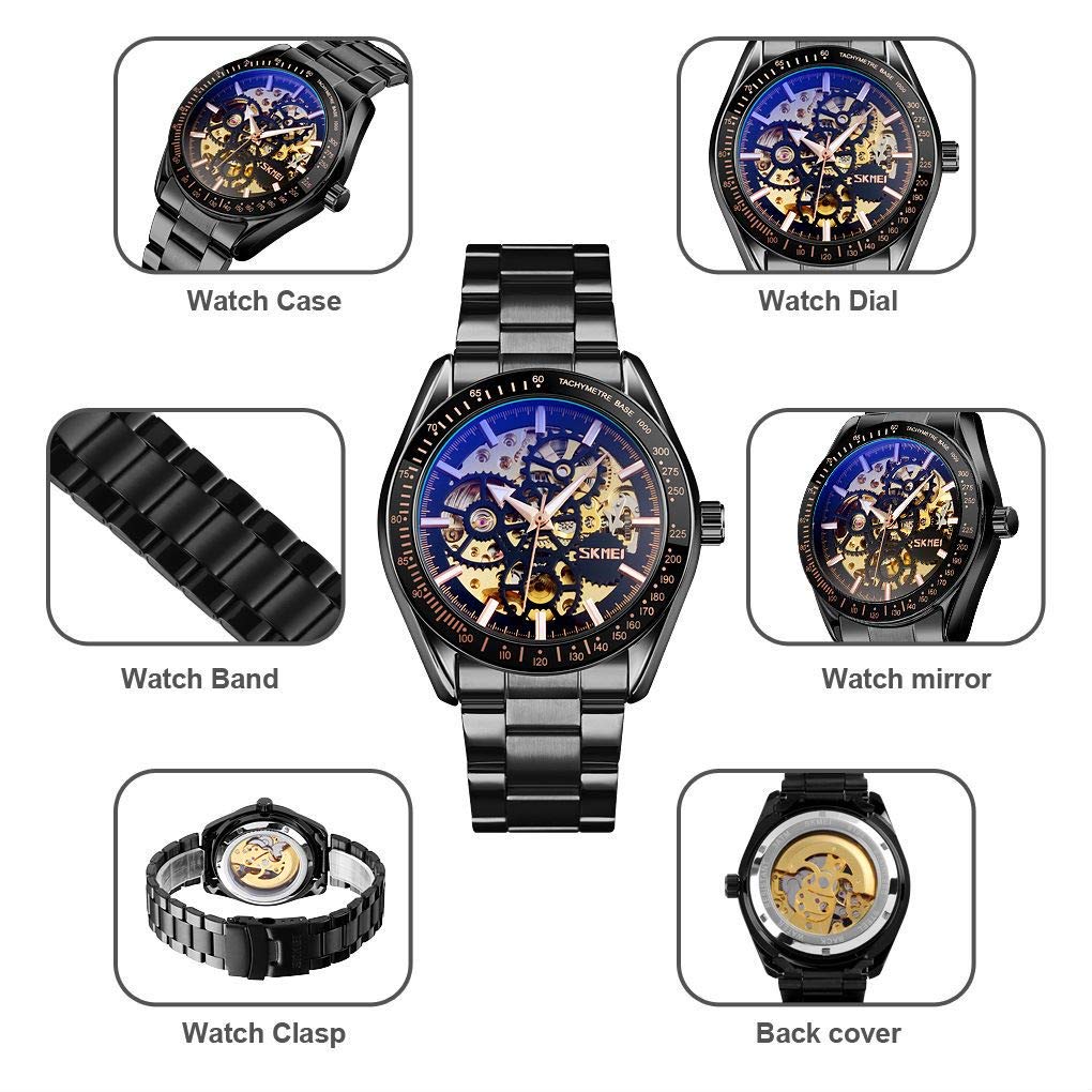 MASTOP Hollow mechaniczny zegarek męski automatyczny samoczynny wiatr moda sprzęt design 3bar wodoodporny biznesowy pasek ze stali nierdzewnej męskie zegarki