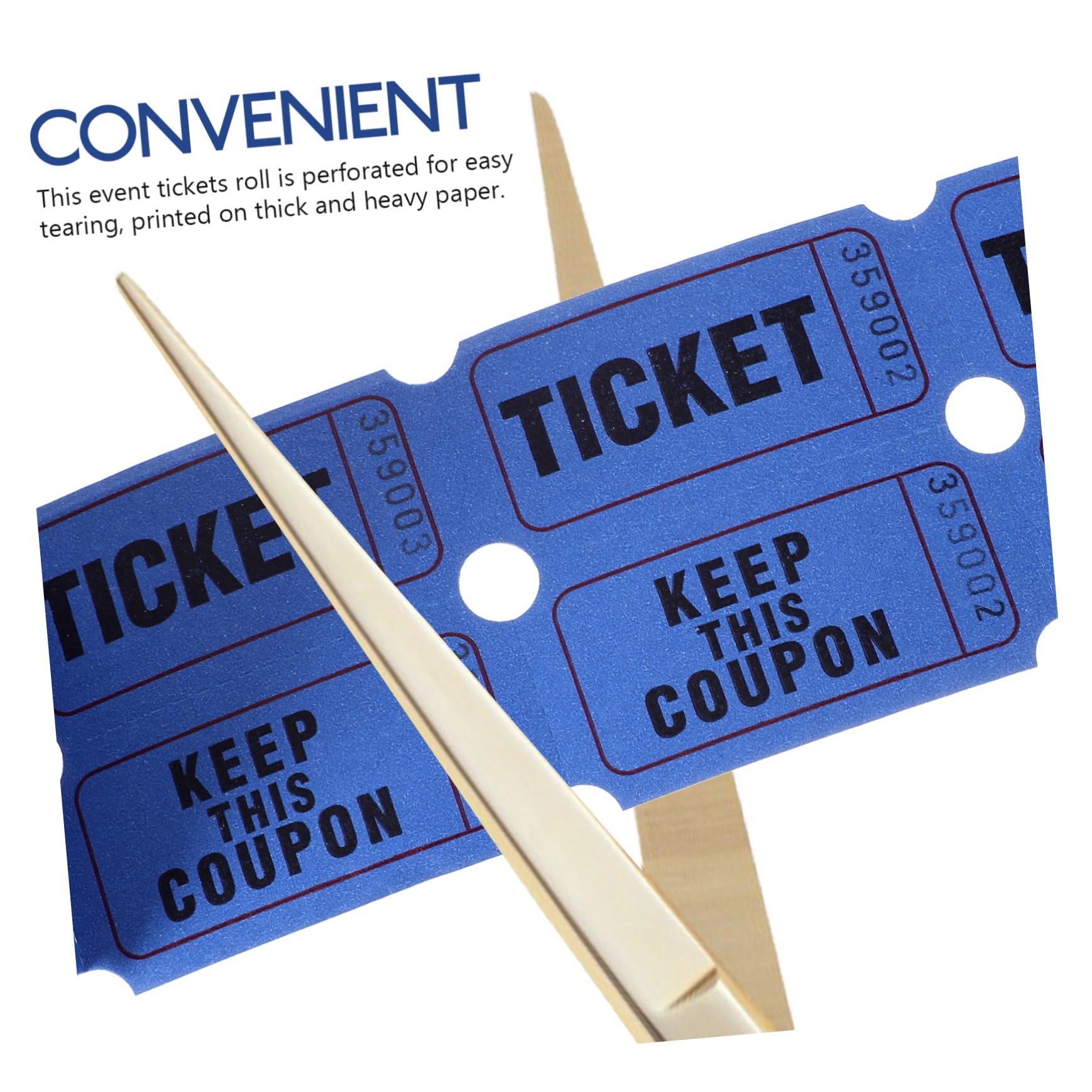 Boletos para Rollo Perforados Papel para en Fácil Rifa Azul de Uso Separación Ideales Divertidos y para Eventos y Sorteos
