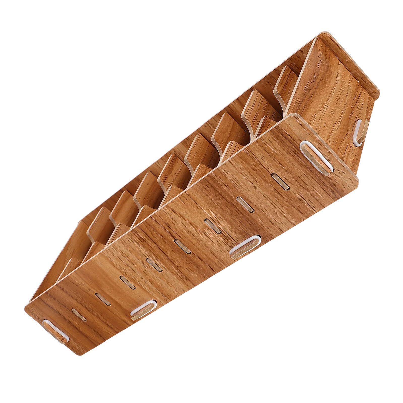Tarjetero de madera de cerezo premium acabado suave para oficina