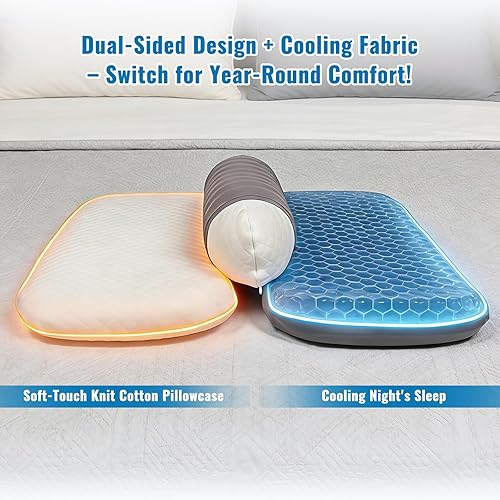 Miniatura 6 de Memory Foam Tri-Functional Contour Pillow for Neck & Shoulder Pain Relief, Ergonomic Cervical Support Pillow for Side and Back Sleepers, Firm Bed