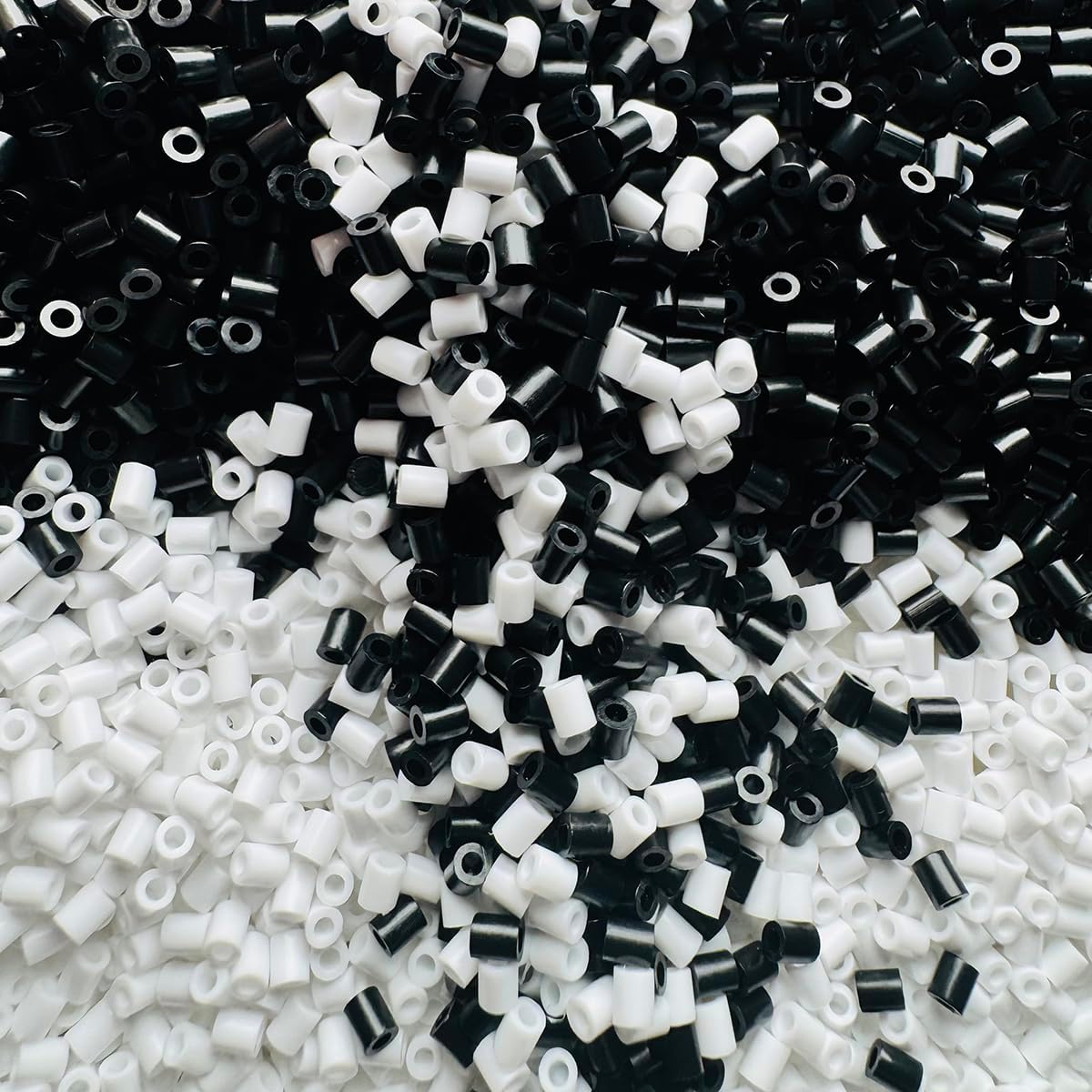 100000 Pcs 2.6mm Fuse Beads Kit - 50000 Black & 50000 White Perler Beads Set, Iron Bead for DIY Arts and Crafts, Ideal for Adults Professional Artists and Teens