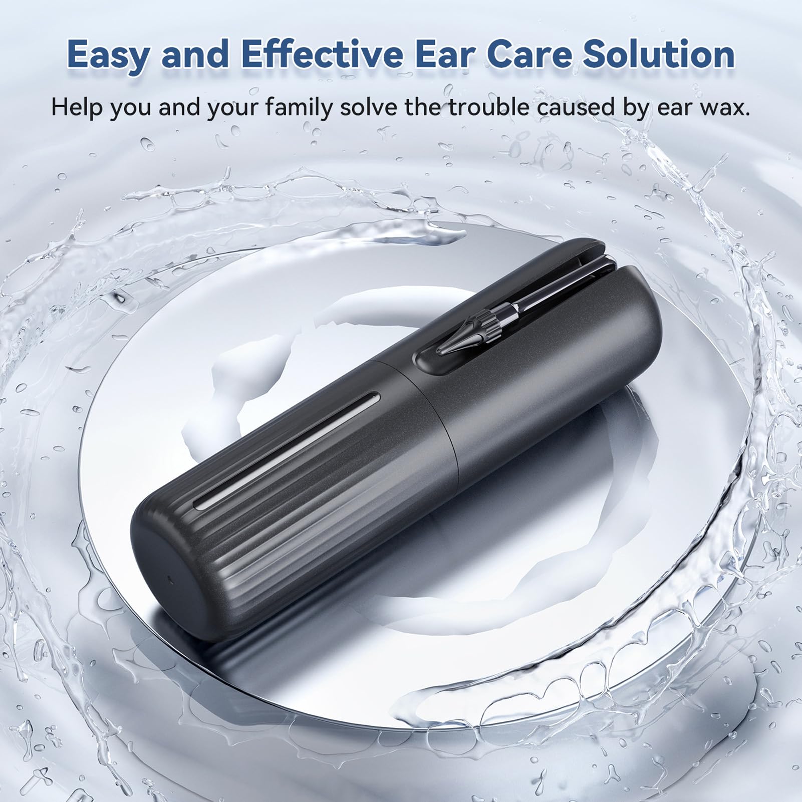 Dissolvant de Cérumen électrique Sous Vide, Kit de Nettoyage D'oreille avec 4 Systèmes de Rinçage D'irrigation D'oreille Rechargeables à Pression D'eau, Kit de Nettoyage de Cérumen avec 9 Embo