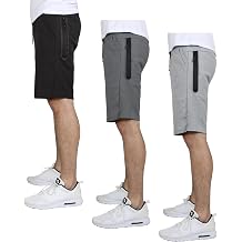 Galaxy by Harvic Mens Athletic French Terry Shorts, Casual Active Shorts with Multi Pockets Size S-2XL