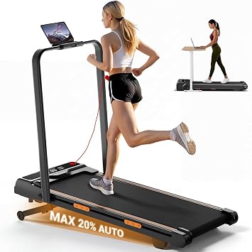 20% Auto Incline Walking Pad, 12 km/h Foldable Treadmill, 180 kg Max Weight