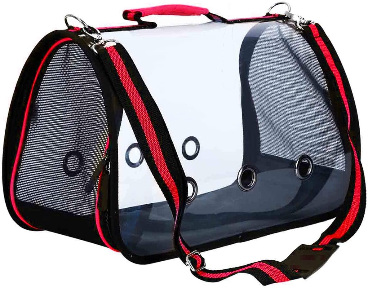 OUTFANDIA Bird Parrot Carrier Travel Carriers Lightweight Pets Birds Travel Cage with Perch