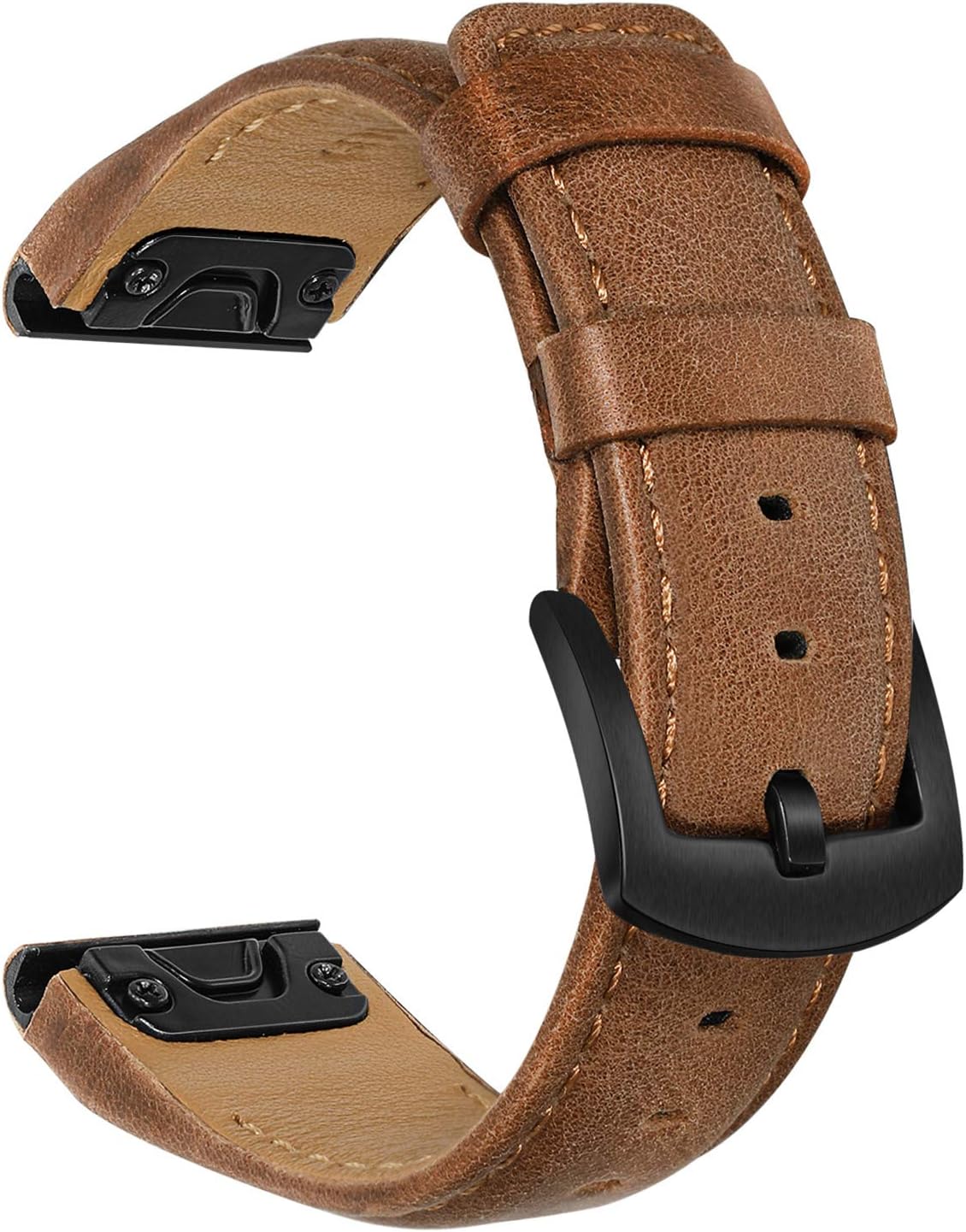 TRUMiRR Watch Band for Fenix 8 43mm / 7S / 6S / 5S, 20mm Quick Fit Leather Strap for Garmin Descent Mk3 / Mk3i 43mm / Epix Pro 42mm / Approach S70 42mm