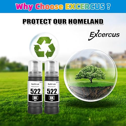 Miniatura 9 de Botellas de repuesto de tinta T522 522 compatibles con Ecotank ET-2760 ET-4760 ET-2750 ET-2720 ET-3760 ET-2850 ET-15000 ET-2800 ET-4700 ST-4000
