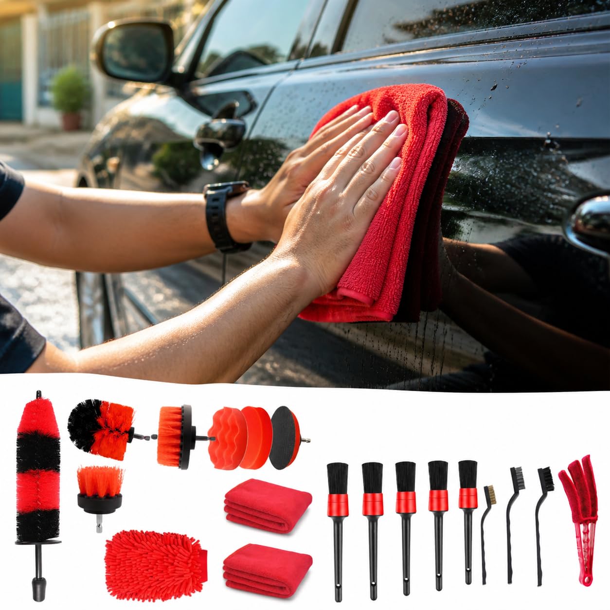 19-teiliges Autopflege-Set, Bohrbürsten