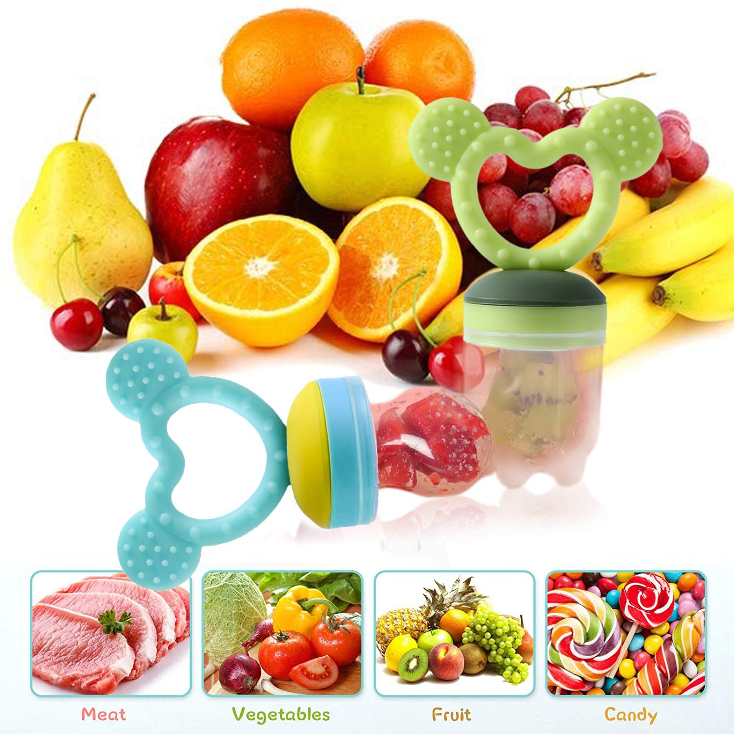 Gedebey Baby Food Feeder, Pacifier Fruit Fresh Silicone Bottle Squeeze