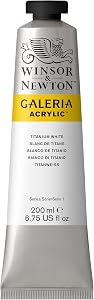 Winsor & Newton 2136644 Galeria Acrylic Color Tube, 200ml, Titanium White
