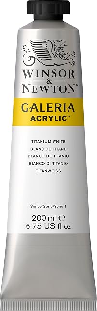 Winsor & Newton 2136644 Tube de couleur acrylique Galeria, 200ml, Blanc de titane