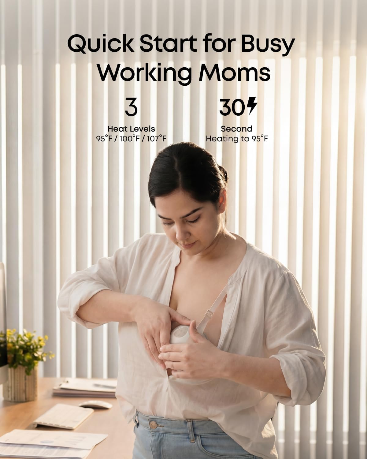 eufy Security Heated Breast Pump Hands-Free E20, Wearable with Innovative HeatFlow, 3 Heat Levels, Optimized Rhythm via App, Hospital-Grade Suction, Leakproof, Ultra-Slim and Quiet for in-Bra Use