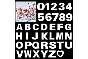 Tenare 37 Pack ABC Stencils Lettering Number Cake Stencils for Baking
