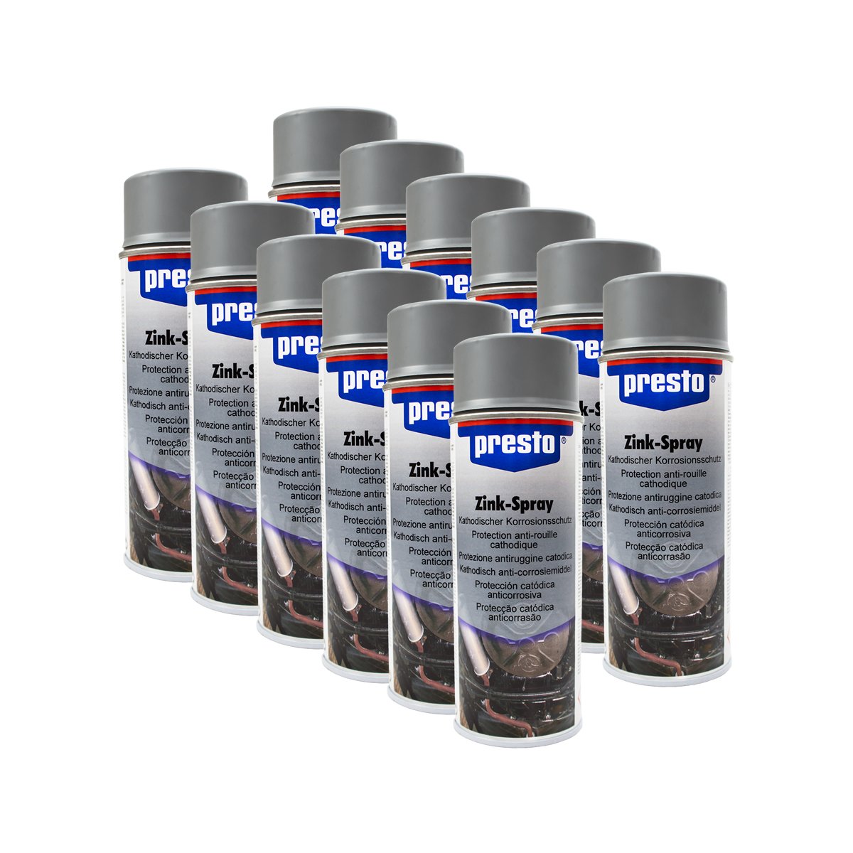 Presto 12x 308035 ZINKSPRAY Spray KALTVERZINKUNG KORROSIONSSCHUTZ EISENMETALL 40
