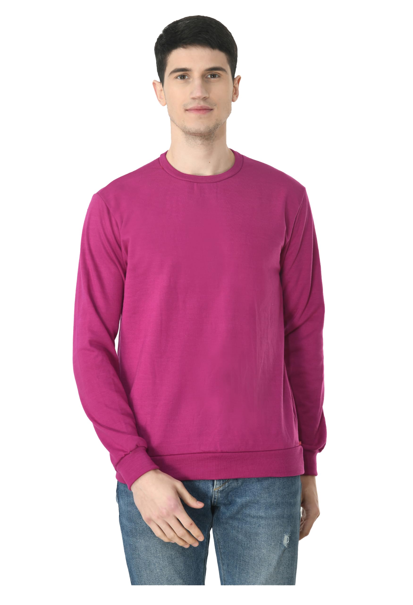 indi weaves Men Solid Fleece Winter Sweatshirt | Round Neck Full Sleeve Warm Pullover | Soft Casual Regular Fit-picture-10