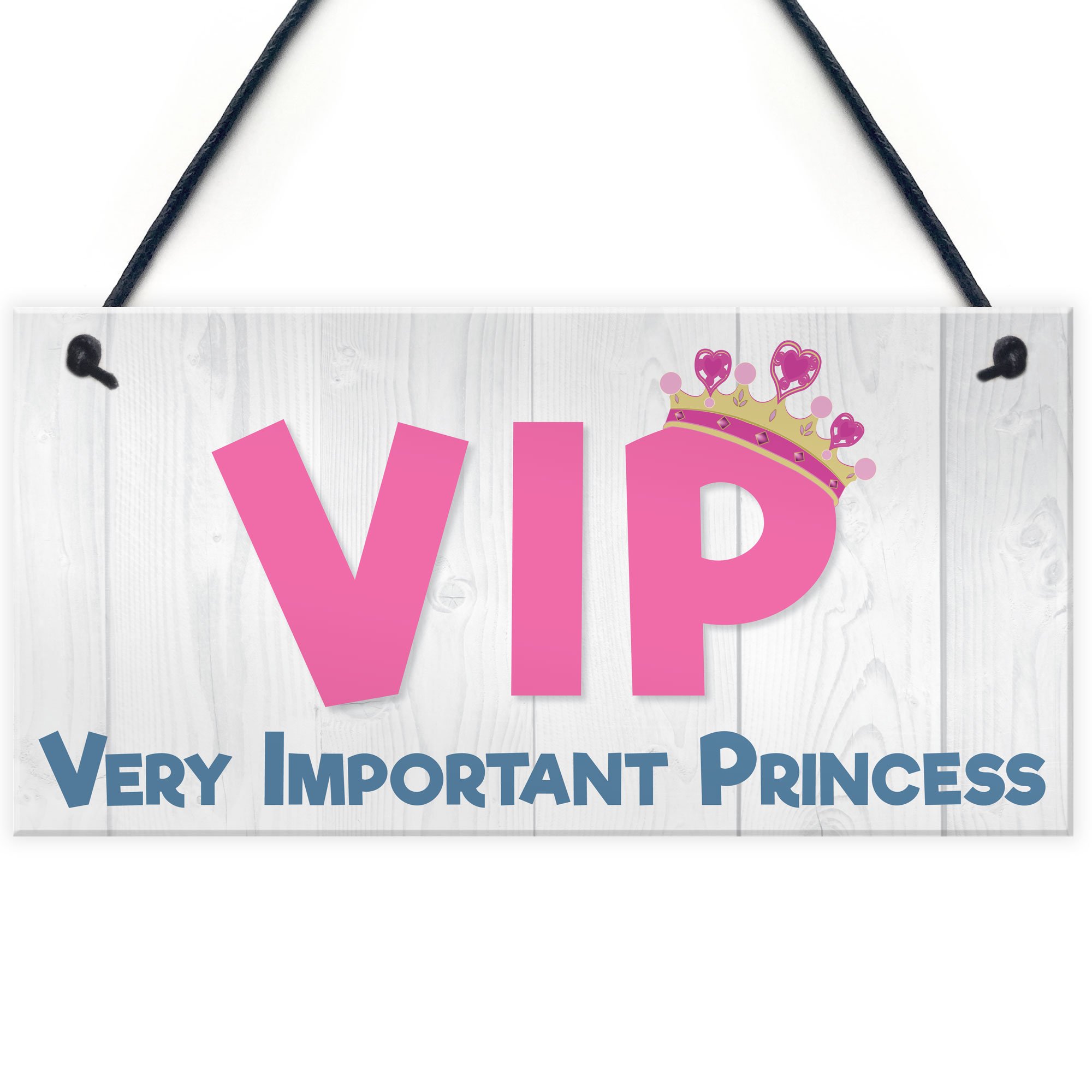 Red Ocean VIP Princess Novelty Hanging Plaque Friendship Gift Daughter Bedroom Door Sign