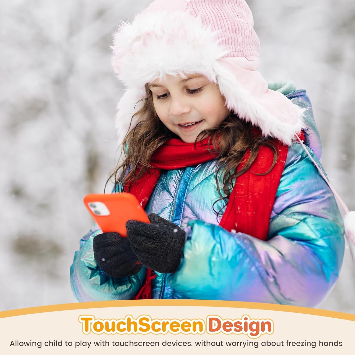 Clothclose Kids Winter Gloves for Boys Girls, Warm Winter Gloves for Kid, Knit Cable Fleece Lined Toddler Kids Glove Mitten - Image 5