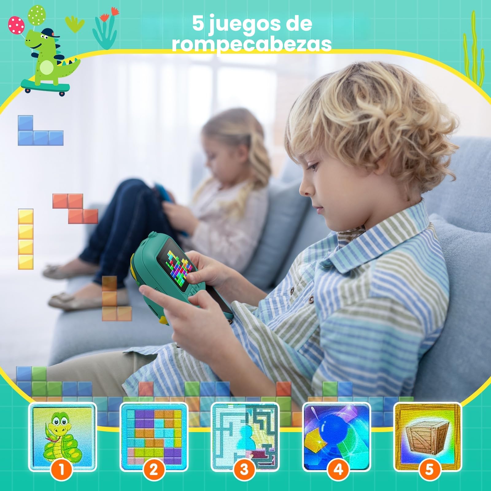 Camara Fotos Infantil Instantanea, CAMCLID 2,4 Pulgada Cámara Instantánea para Niños con Tarjeta de 32GB, Regalo para Niños de 3 a 12 Años(Verde)