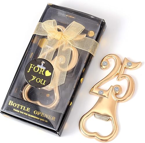 Miniatura 4 de Paquete de 36 abridores creativos de botellas para regalos de fiesta de cumpleaños de 25 o aniversario de boda, regalos de fiesta de cumpleaños con