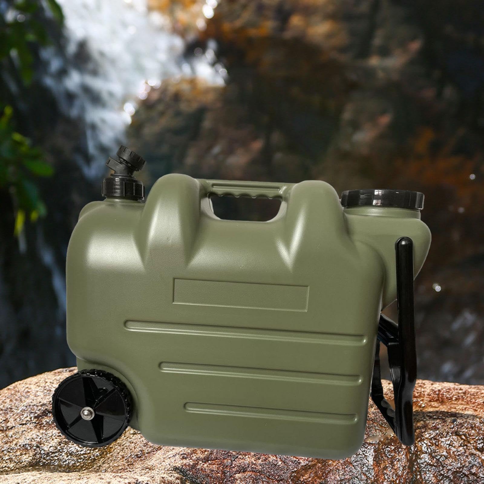 Bidón de Agua para Actividades al Aire Libre, dispensador de líquidos, con asa y Cubo, Ideal para Barbacoa y Senderismo
