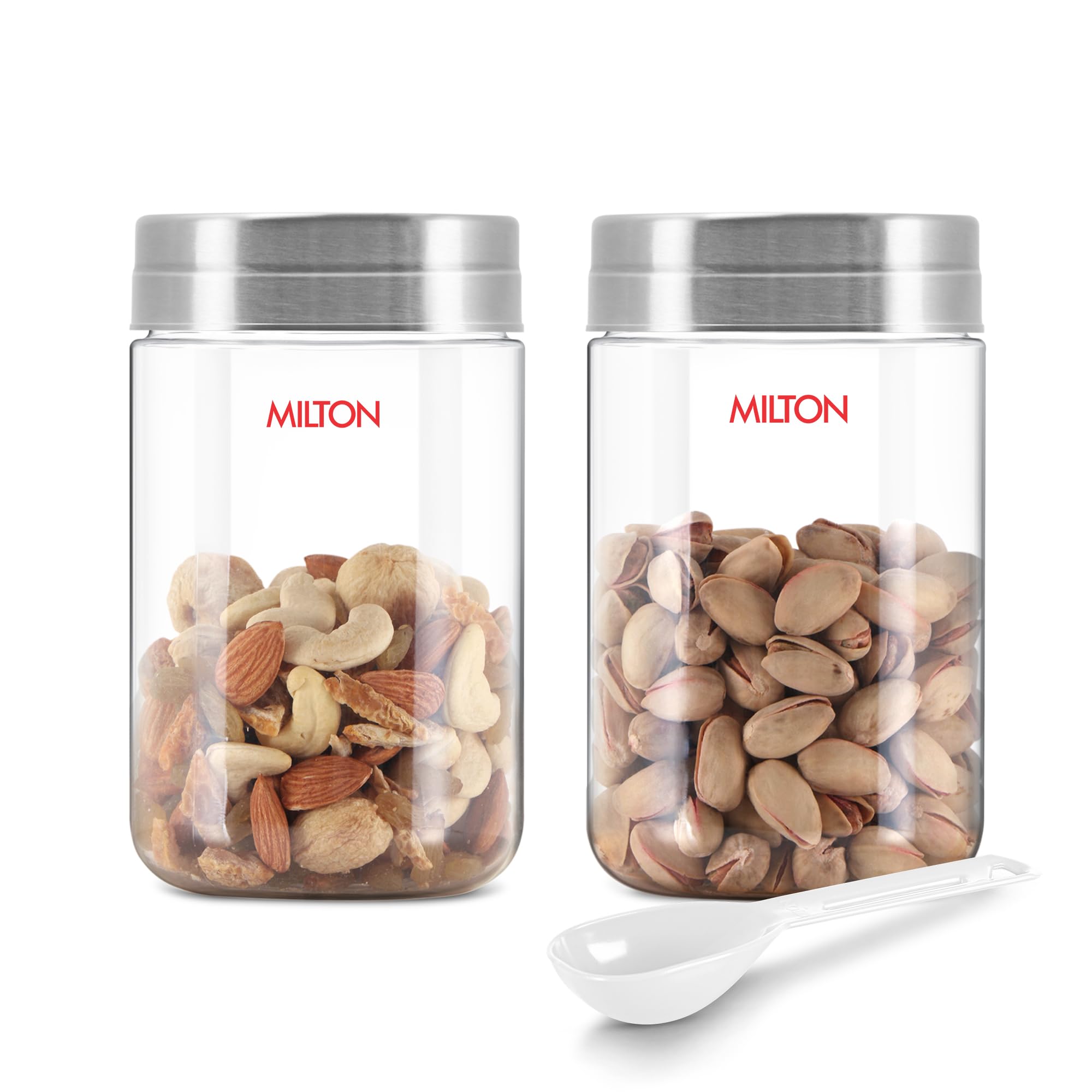 MILTON Steel Seal 750 Airtight Food Grade Modular Plastic Container | BPA Free, Stackable & Transparent | Wide Mouth with See-Through Lid | Ideal for Cereals, Pulses, Spices, Set of 2, 750 ml each-image-20
