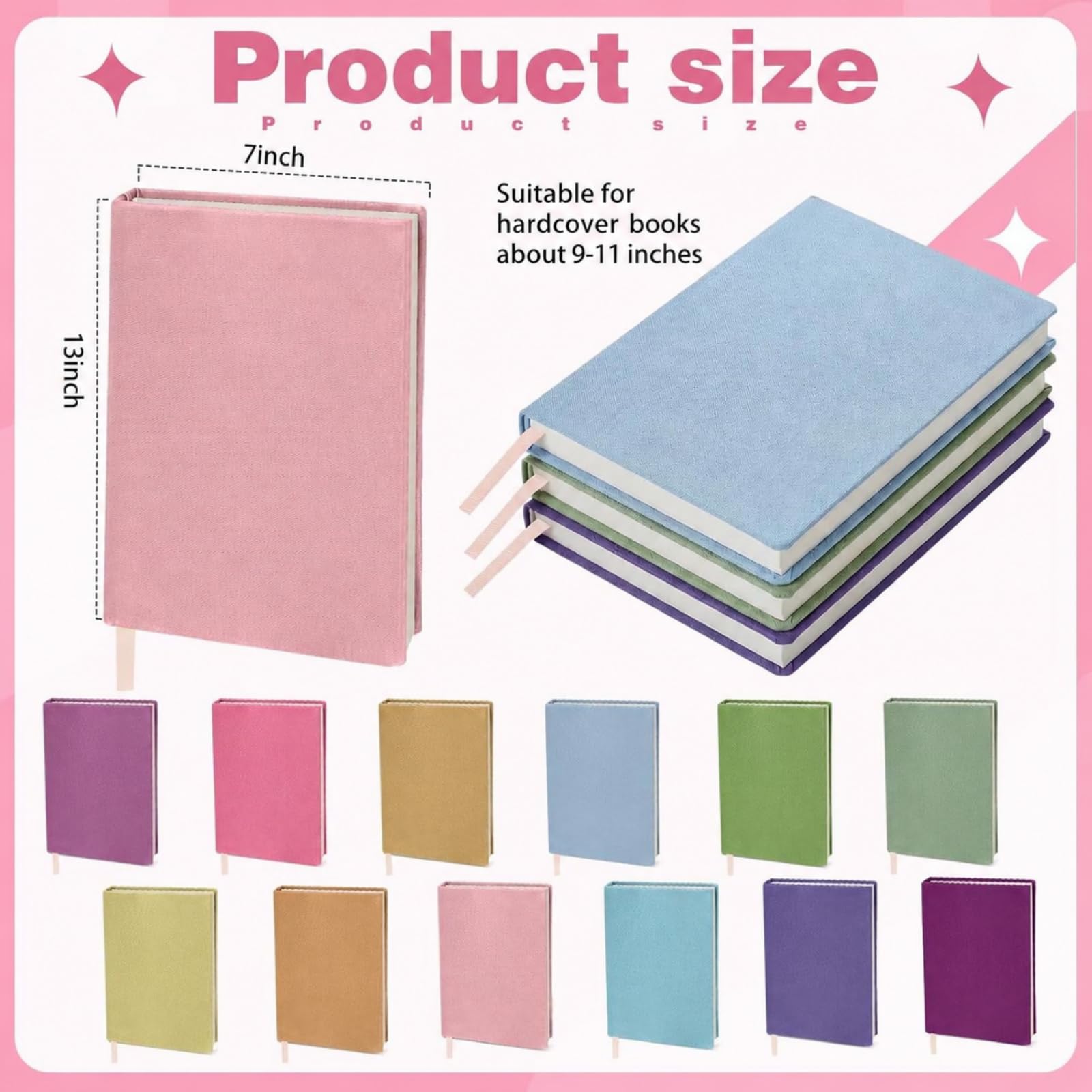 Gilprop Confezione da 12 copertine per libri elastiche, 22 x 37 cm, lavabili e riutilizzabili, adatte per libri di testo e quaderni con copertina rigida da 22-28 cm (colori pastello)