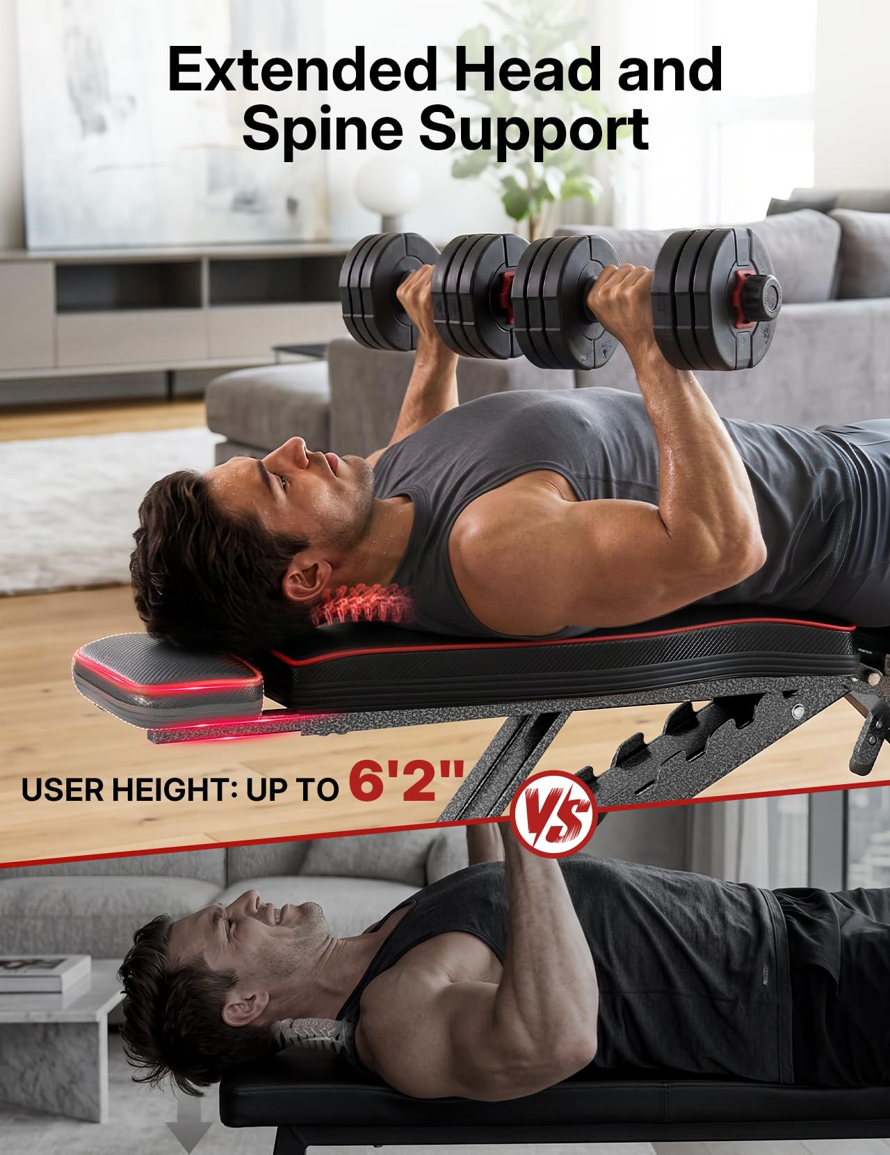 Multi-Function All in 1 Weight Bench Set - Multi-Positions Heavy Duty Weight Lifting Sit Up Bench Workout Benchs Folding Bench Press for Home Gym
