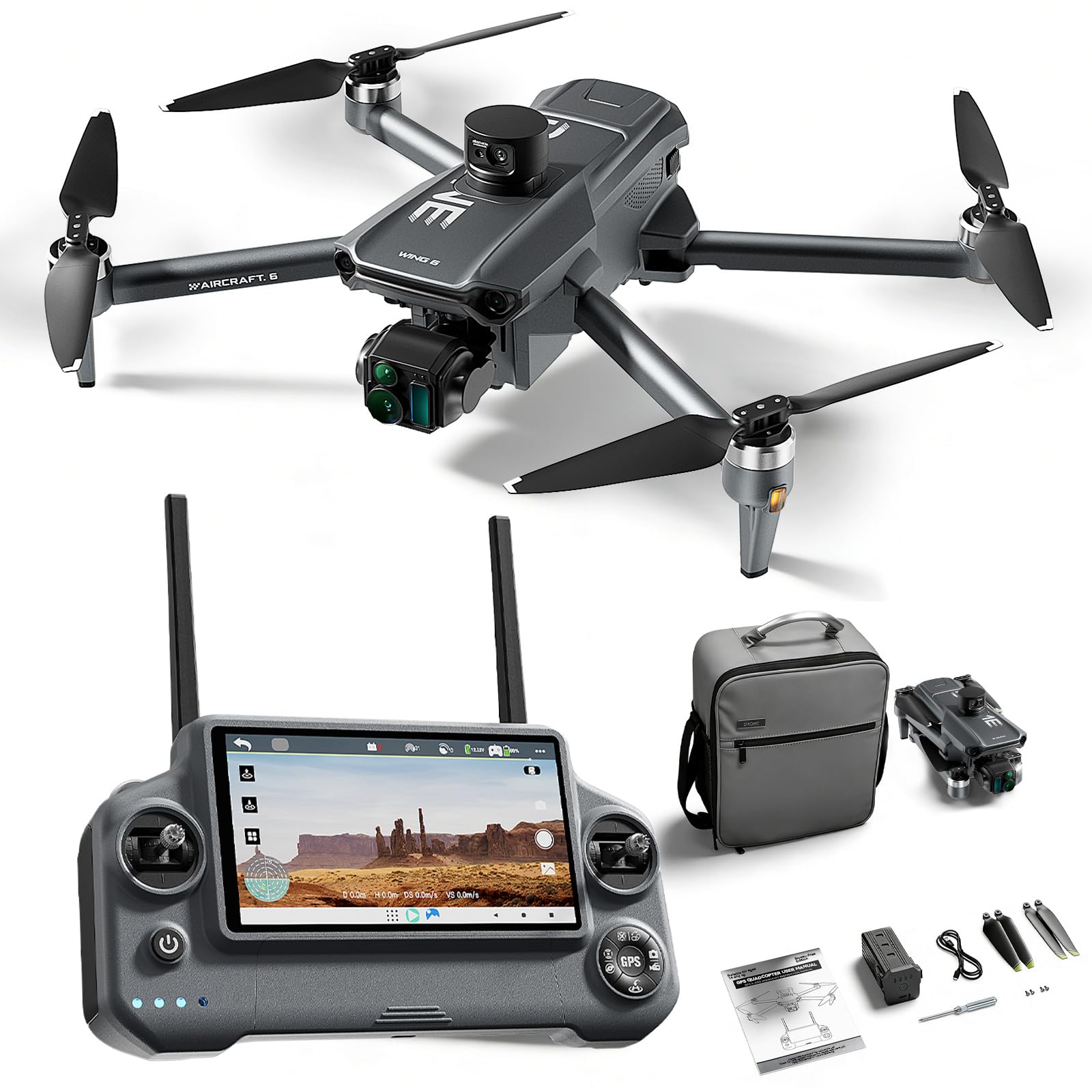 8K Pro Drone, 6KM Range, 3-Axis Gimbal, AI Obstacle Avoidance, 5G Transmission, Payload Dropper