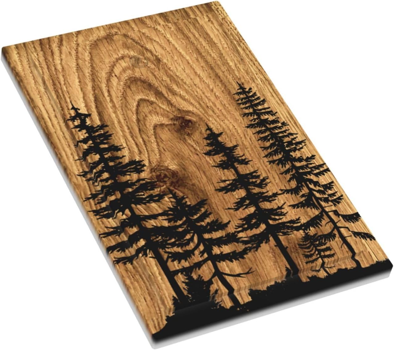 Farmhouse Brown Pine Tree Wood Grain No Device Single Blank Light Switch Plates Outlet Covers Rustic Country Decorative Wall Plate Switchplate for Bathroom Home Decor Accessories