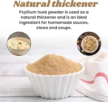 Psyllium Husk Powder 500g | 100% Pure Natural Fibre | Vegan Non-GMO | High Soluble Fibre | Ideal for Baking, Smoothies & Fibre Drinks | Fine Ground Psyllium Powder