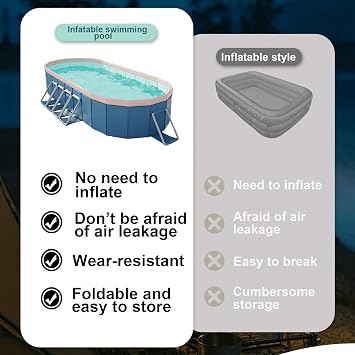 Premium Foldable Dog Swimming Pool, 71'' Portable Swimming Pool with Reinforced Sidewalls and 2 Drain Valve for Indoor & Outdoor, Heavy-Duty Plastic Collapsible Pets Bath Tub for Patio Lawn Backyard