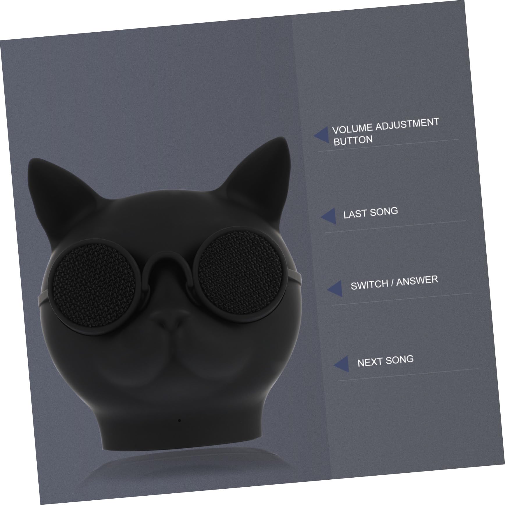 Altavoz 1500 Forma Portátil Cabeza de Inalámbrico de Gato Negro Mah