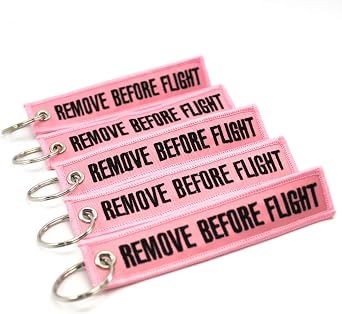 Rotary13B1 - Remove Before Flight Key Chain - 5pcs - Pink