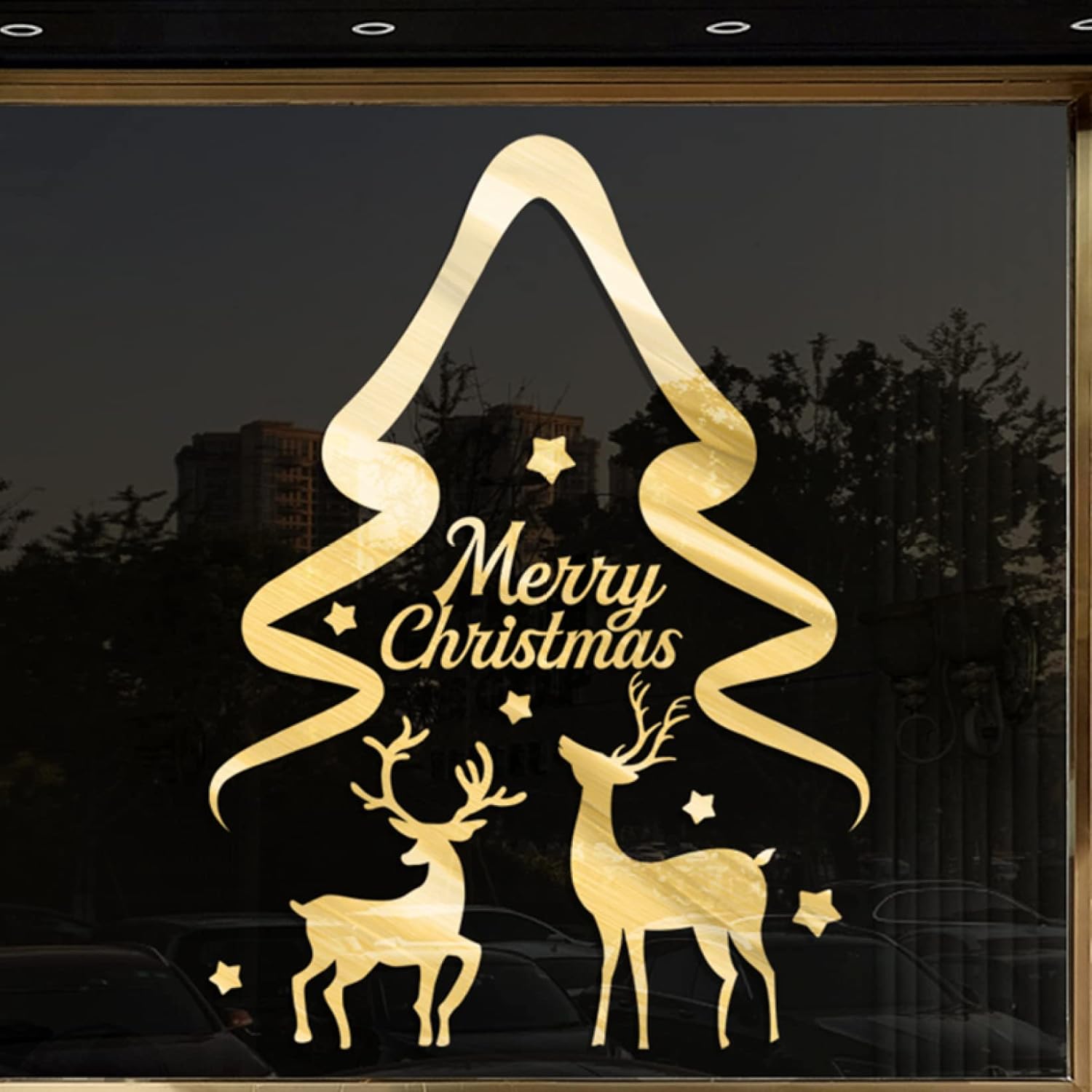 ウォールステッカー クリスマス ゴールド サンタ 壁紙 シール スノーフレーク 雪だるま トナカイ クリスマスツリー 静電 ステッカー 窓 飾り 70 Offアウトレット 店舗装飾 特大サイズ はがせる Christmas ウィンドウステッカー Merry 部屋 41 剥がせる 56cm