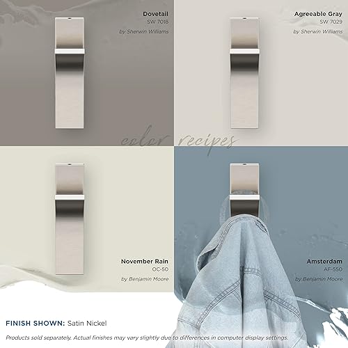 Miniatura 7 de Amerock HBX37014G10 - Gancho decorativo de pared Apex de una sola punta, gancho de níquel satinado para abrigos, sombreros, mochilas, bolsos,