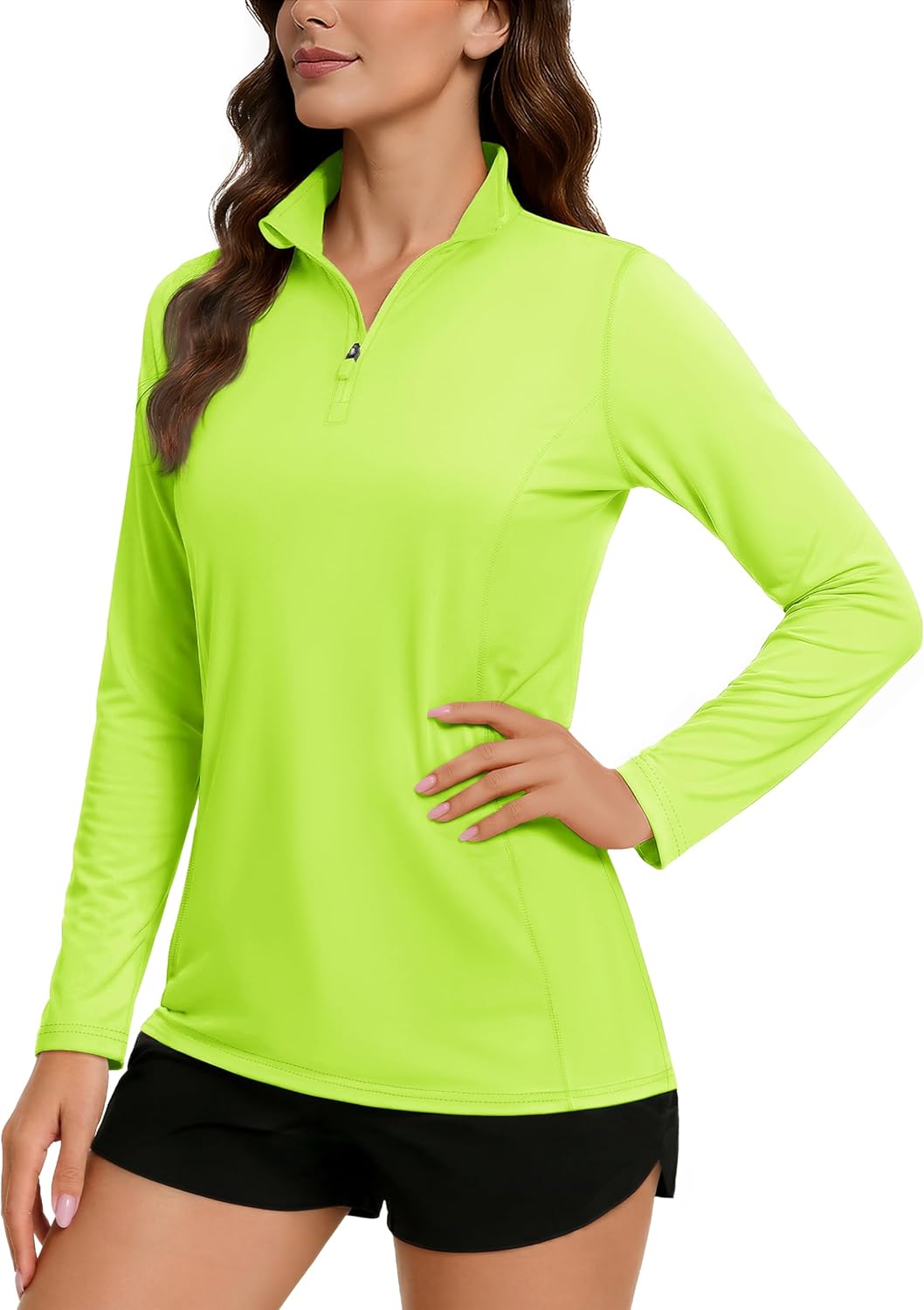 TACVASEN Women's Quarter Zip Pullover Golf Shirts UPF 50+ Long Sleeve Sun Shirts UV Protection Workout Tops