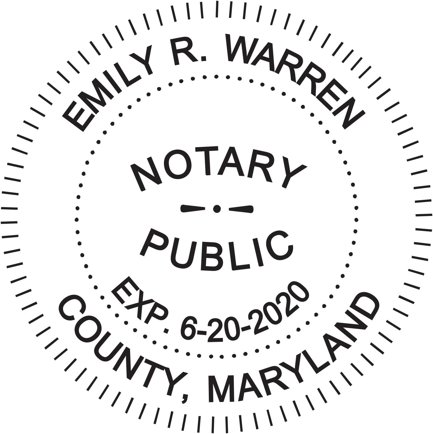 Round Notary Stamp for State of Wisconsin Self Inking