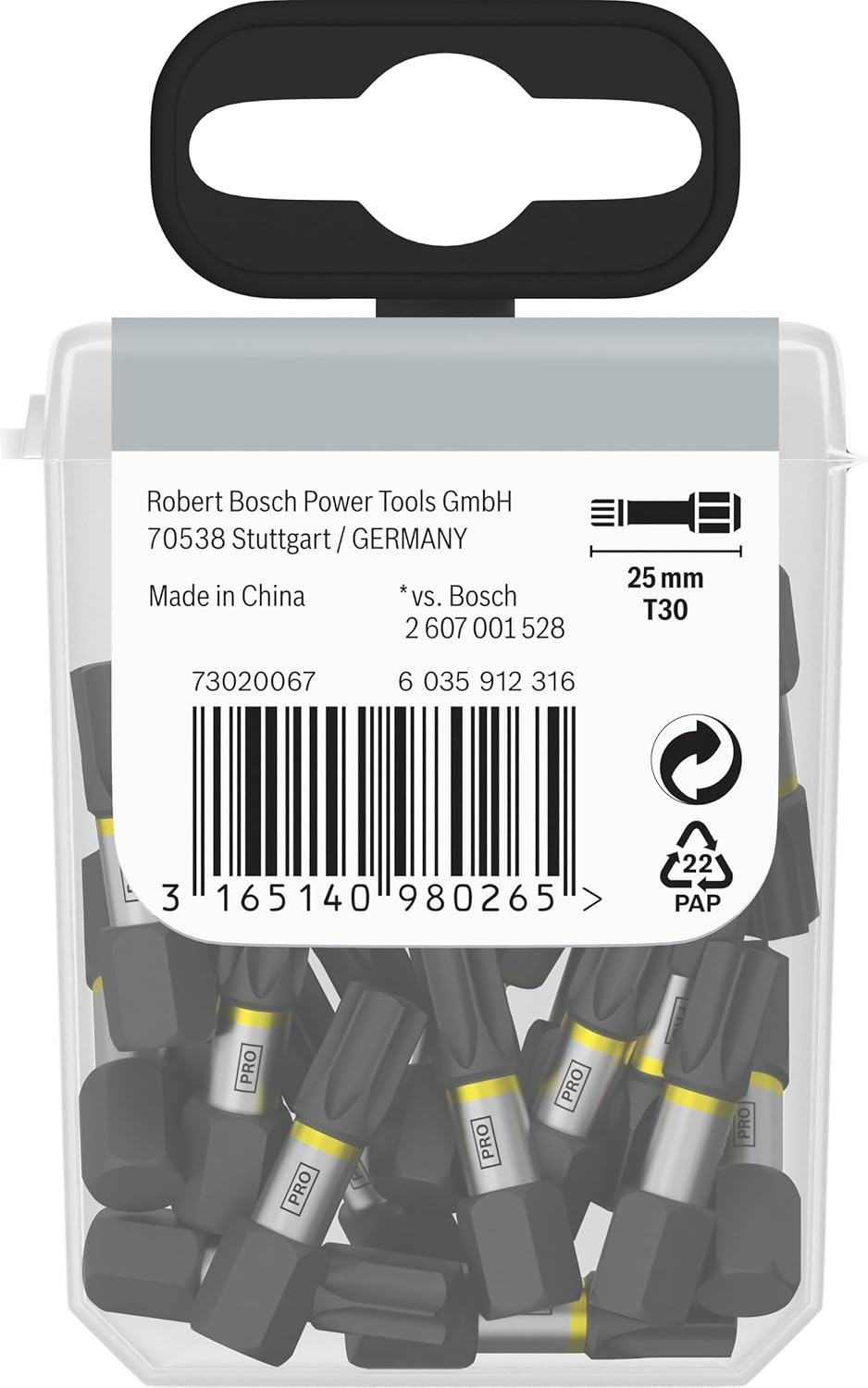 Bosch 25x PRO Torx Impact Bit (95 x 128 mm, Professional Accessory Screwdriver, Screwdriver)