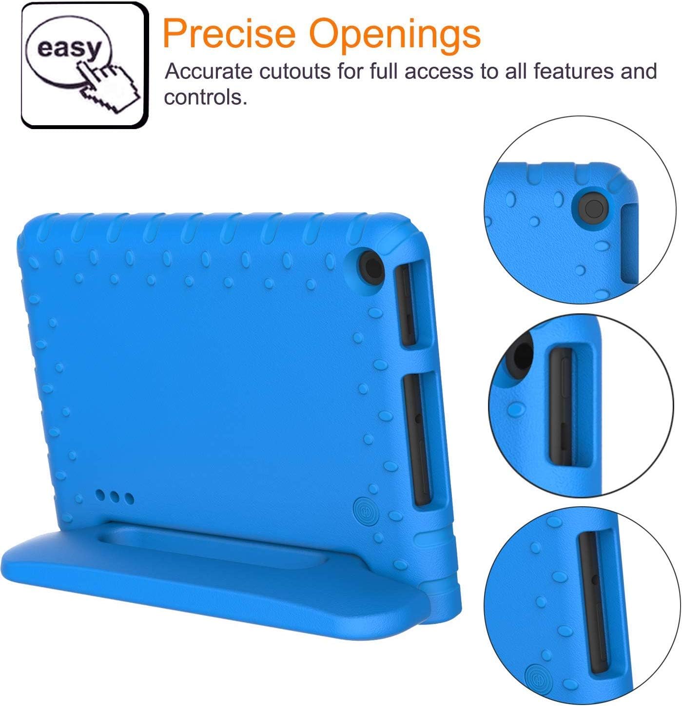 BMOUO Kids Case for Amazon All New Fire 7 2019 (9th Generation, 2019 Release) - Light Weight Shock Proof Convertible Handle Stand Kids Case for Fire 7 Tablet (9th Gen, 2019 Release), Blue