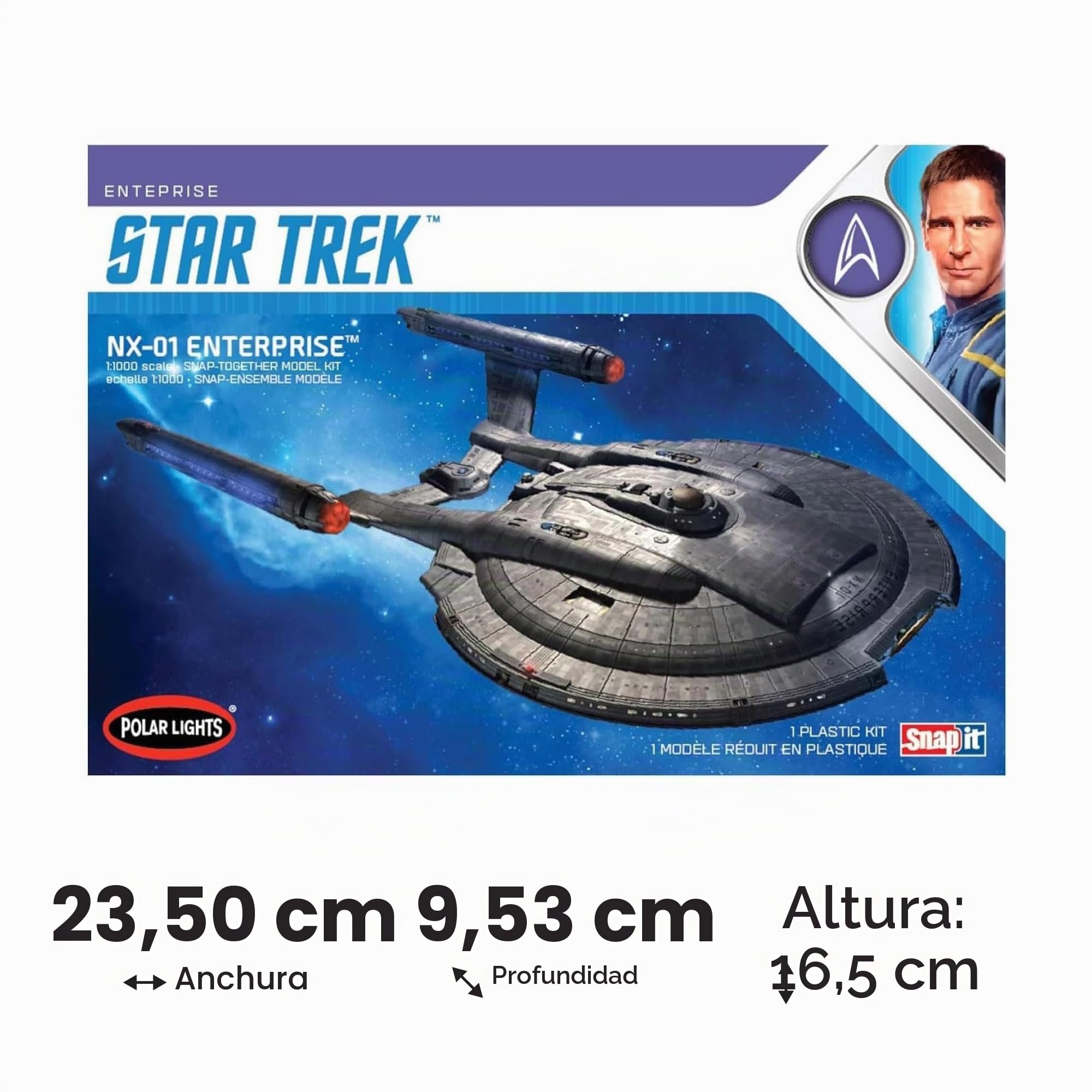 AMT POL966M/12 1/1000 Star Trek NX-01 Enterprise - Maqueta de moto, diferentes , color/modelo surtido