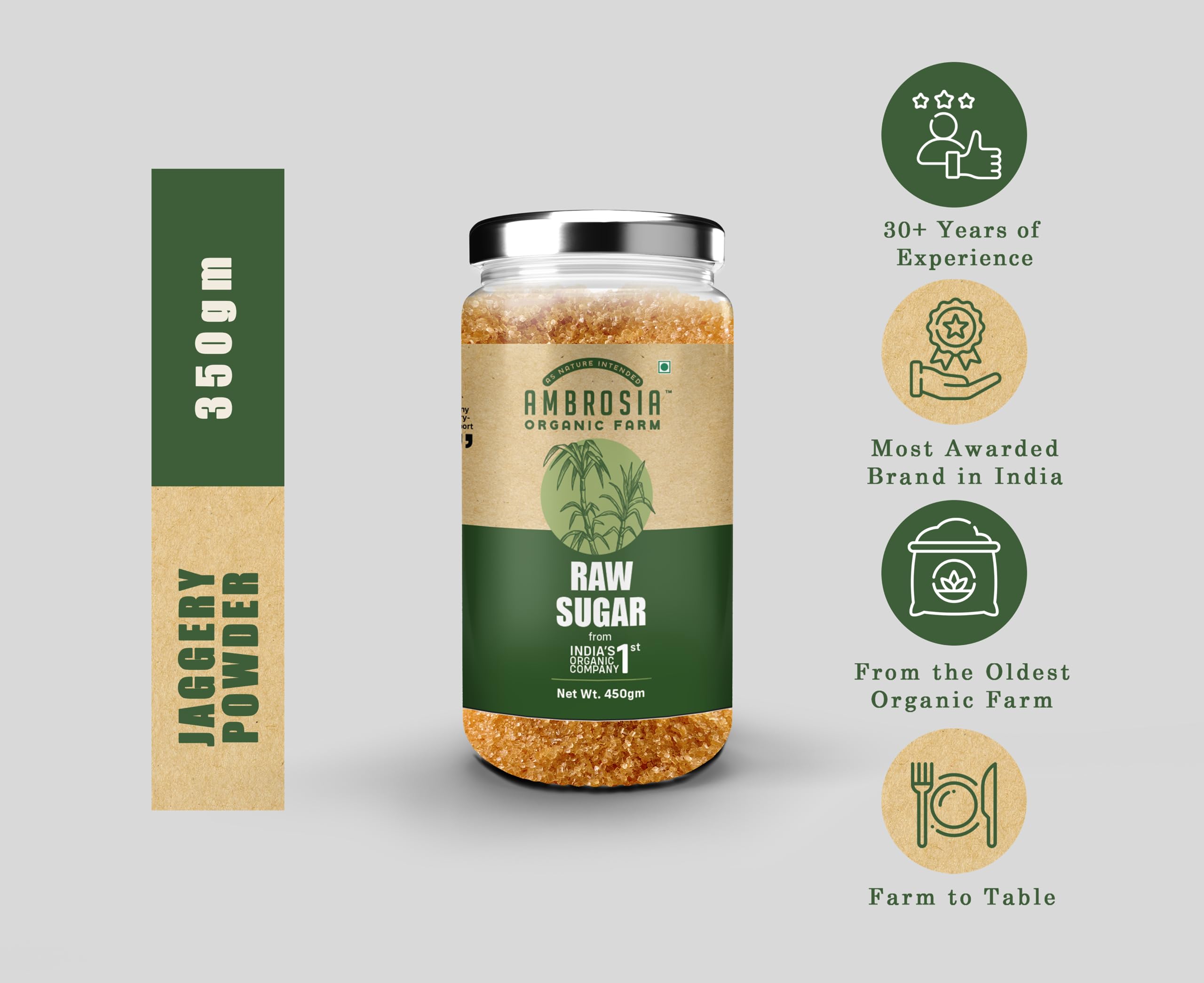 Deliciously Pure and Healthy: Ambrosia Organic Raw Sugar - 100% Pure Khandsari Shakkar/Chini, the Irresistible Natural Sweetener for Everyday Indulgence! 450Grams (Pack of 2) - Image 6 thumbnail