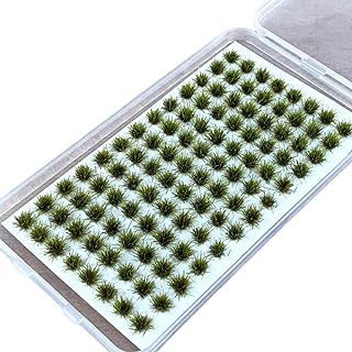 figatia 4mm Grass Tuft Model Railway Artificial Grass Miniature Grass Model for Scenery Landscape Train Railroad Railway Building Model Decoration, Light Green