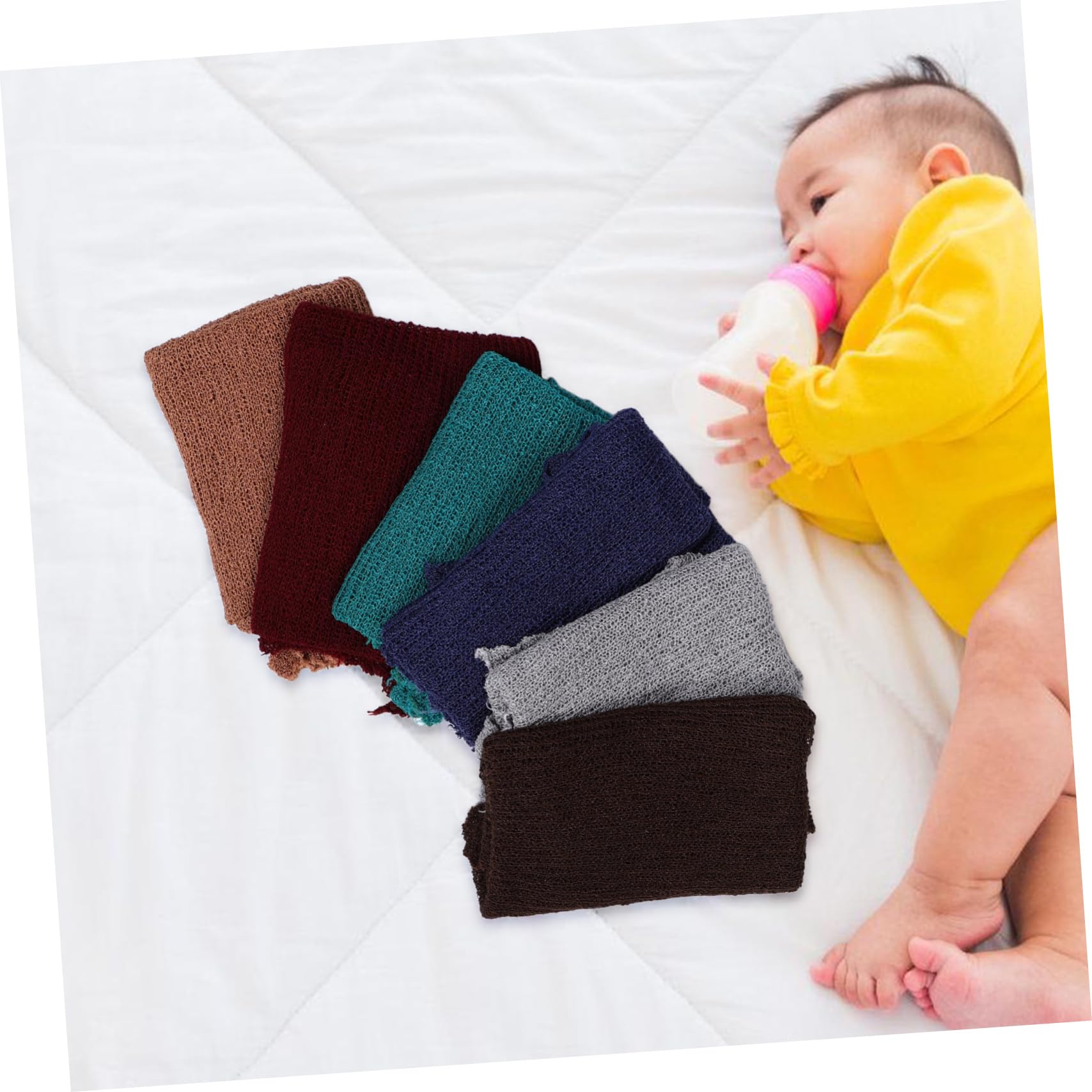 TOYANDONA 6 Piezas de Envoltura para Recién Nacidos Paquete de Estiramiento para Fotografía de Bebés Accesorios para Sesiones de Fotos y Envoltura