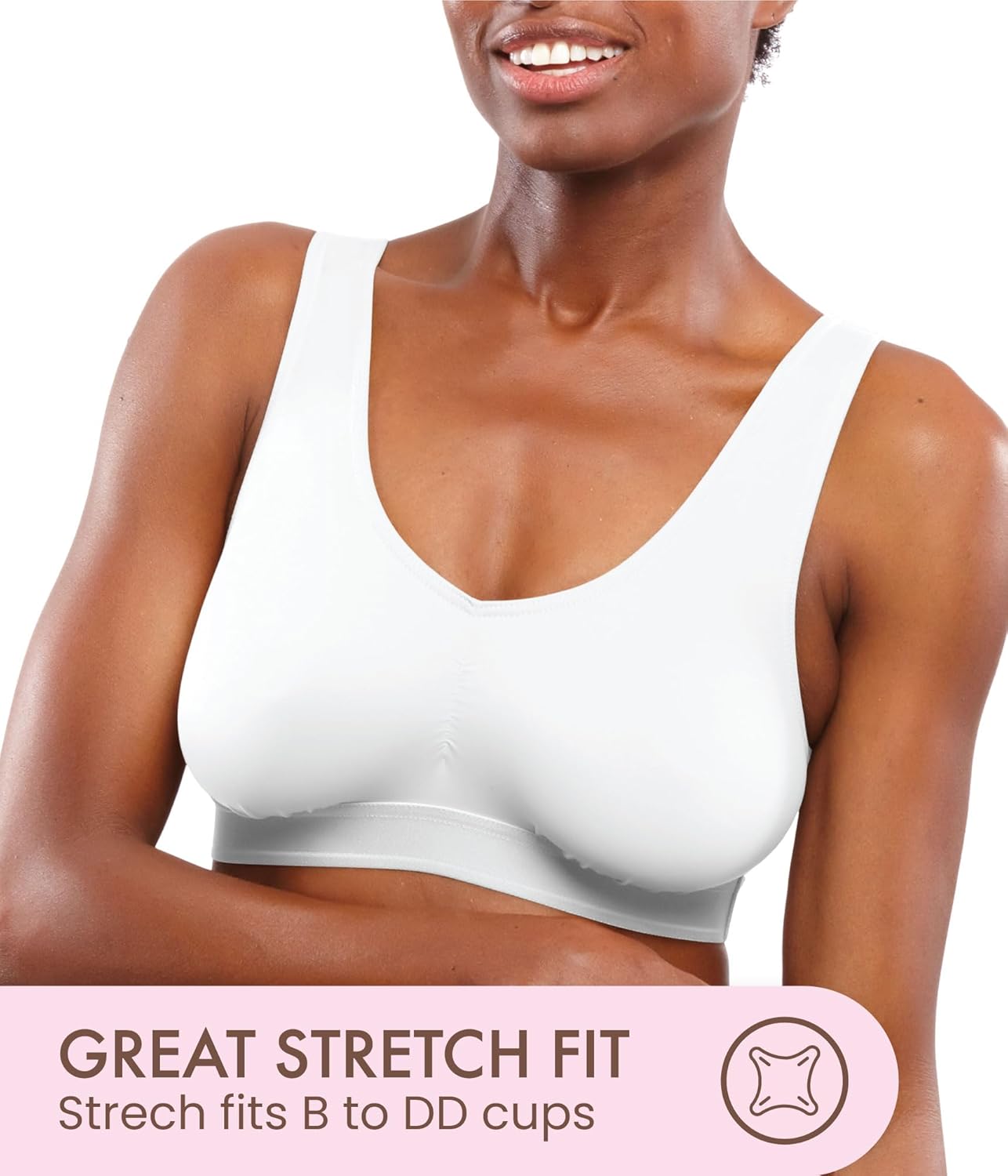 Carole Martin Slip-On Wireless Comfort Sleep Bra for Women - Image 4