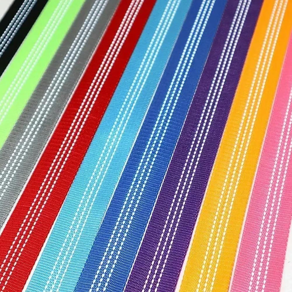 OPica 2/5/10 m 25 mm Doppellagiges hohles Polyester-Gurtband mit reflektierenden Streifen, Schlauchband für Band, Taschengurt, Nähen, Schrägband