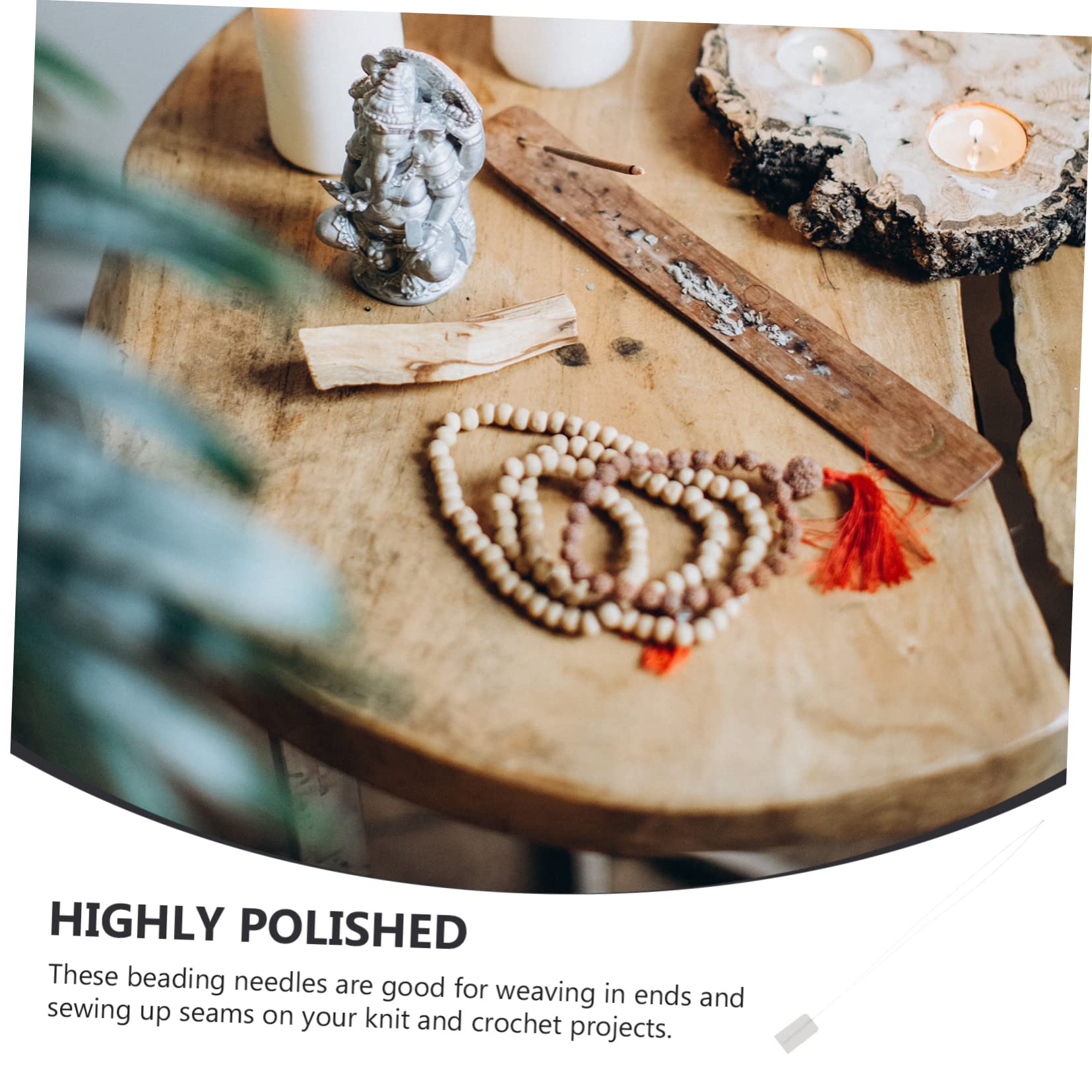 Beatifufu DIY Beading Tool Set 10 Pieces Beading Needles Ultra-Thin Fine Needle Threaders for Rice Beads Elastic for Jewelry Crafting