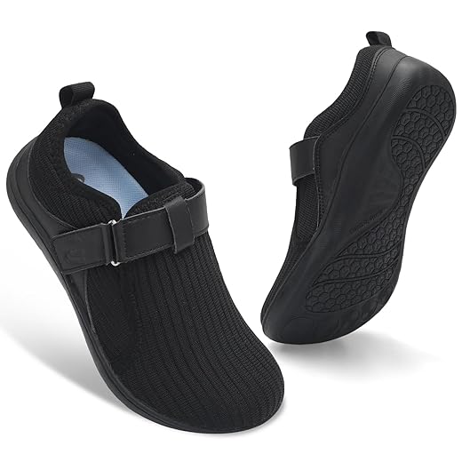 Spesoul Wide Womens Walking Shoes Adjustable Diabetic Shoes Breathable Zero Drop Barefoot Shoe Neuropathy Edema Nursing Shoe Wide Width Sneakers