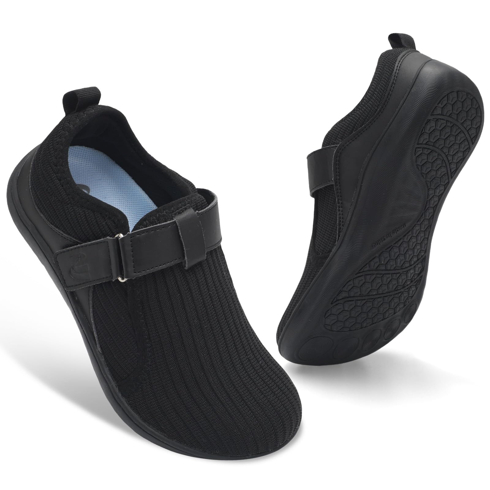 Spesoul Wide Womens Walking Shoes Adjustable Diabetic Shoes Breathable Zero Drop Barefoot Shoe Neuropathy Edema Nursing Shoe Wide Width Sneakers