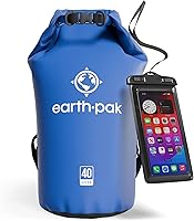 Vista 22 de Earth Pak Bolsa Seca Impermeable - Mochila Impermeable de Cierre Enrollable Superior Mantiene el Equipo Seco para Kayak con Funda Impermeable